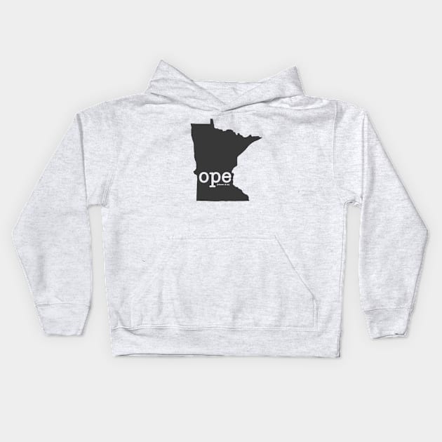 Minnesota Ope There It Is Kids Hoodie by juniperandspruce